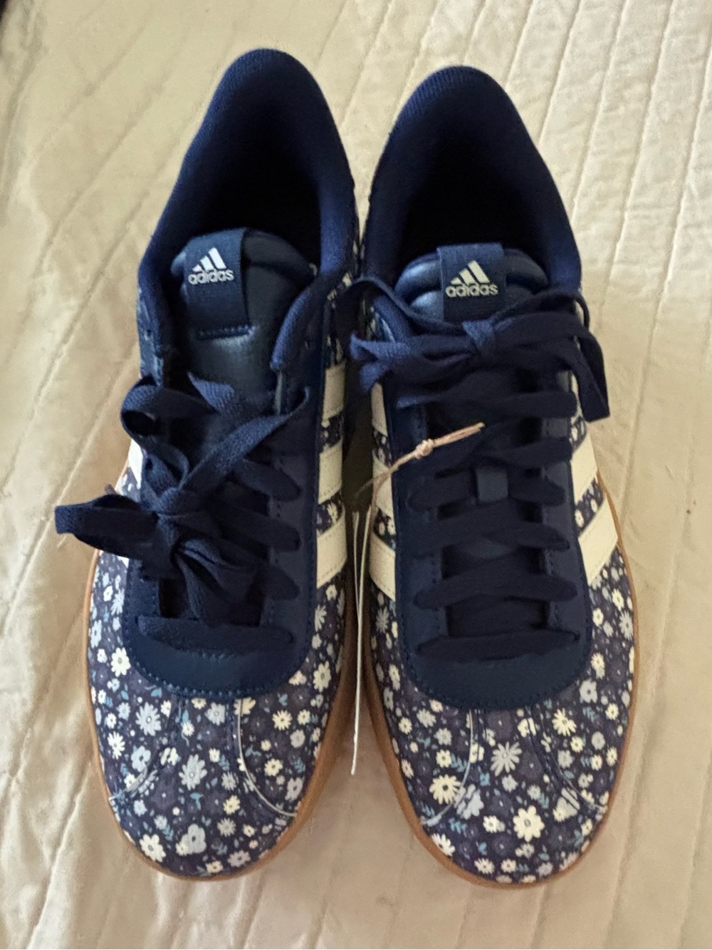 adidas Women's Navy Floral Court-Style Sneakers